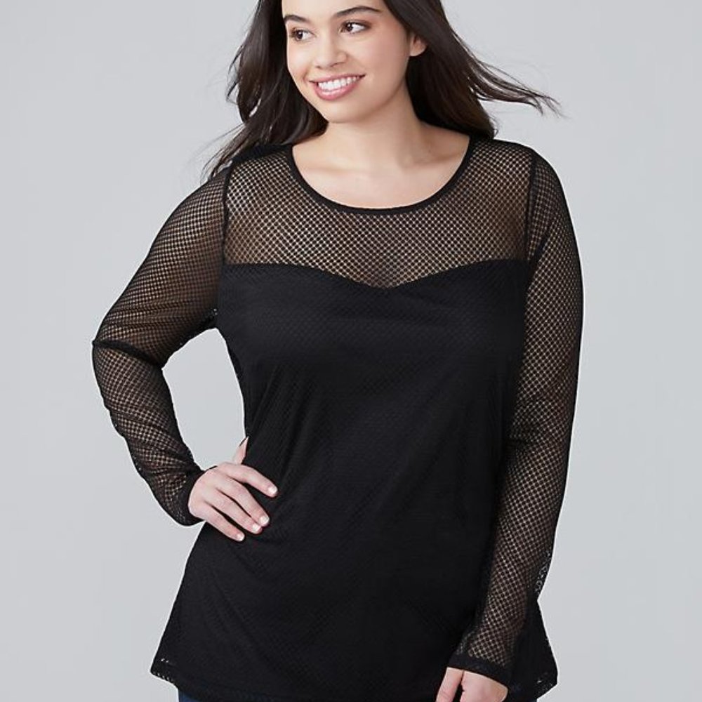 Lane Bryant Sheer Mesh Top Size 22/24 New W/Tags